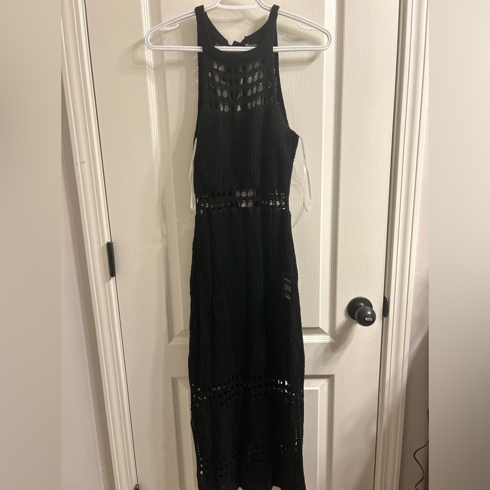 Lulus black crochet maxi dress